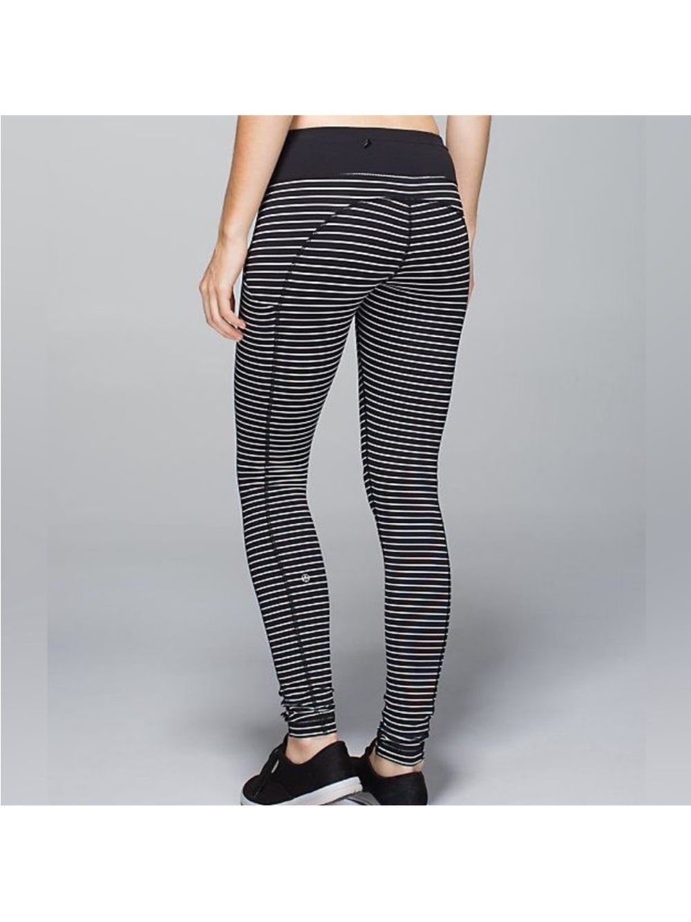 lululemon athletica Black & White Striped Leggings